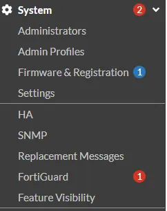 Feature Visibility en
                                            FortiOS