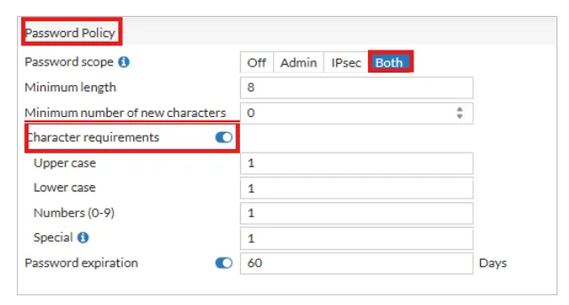 Configurar requisitos de contraseña en FortiGate