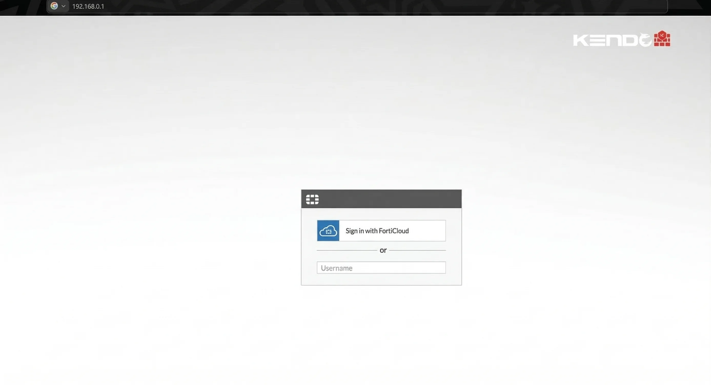 Pantalla de inicio de sesión de la interfaz web (GUI) de FortiGate
